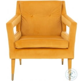 Mara Marigold And Gold Tufted Accent Chair