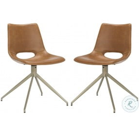 Danube Light Brown And Copper Swivel Dining Chair Set Of 2