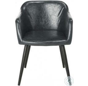 Adalena Dark Gray Polyurethane And Black Accent Chair