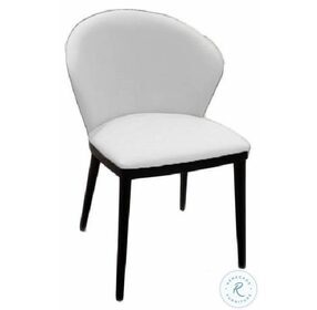 Achele White Leather Dining Chair Set of 2