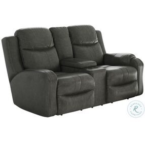Marvel Slate Reclining Console Loveseat with Power Headrest
