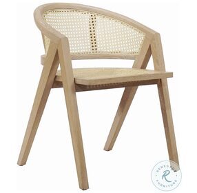 Aero Cerused Oak Cane Barrel Back Dining Chair