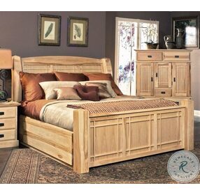 Amish Highlands Natural Queen Panel Storage Bed
