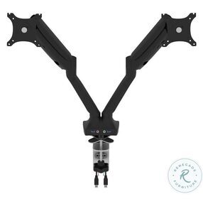 Universel Black Dual Monitor Arm With Pistons