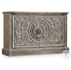 Melange Soft Driftwood Tone Two Door Accent Console