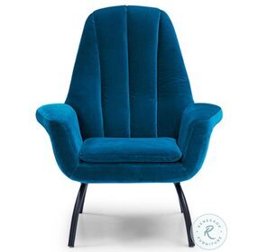Alberto Velvet Blue Accent Chair