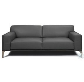 Alessia Dark Gray Leather Sofa