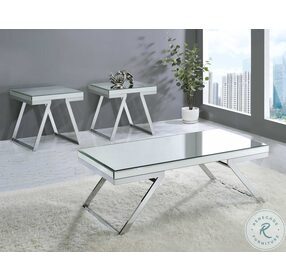 Alfresco Chrome Mirrored Top Occasional Table Set