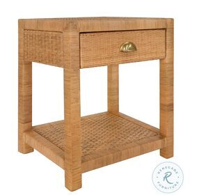 Allison Rattan Small 1 Drawer End Table