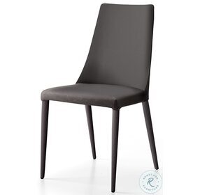 Aloe Anthracite Leather Dining Chair Set of 2