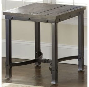 Ambrose Rustic Honey And Antiqued Ebony End Table