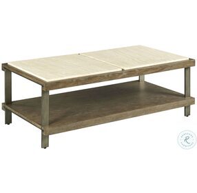 Amara Rich Taupe and Aged Gunmetal Gray Rectangular Coffee Table
