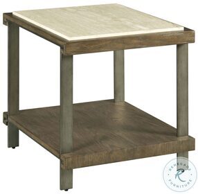 Amara Rich Taupe and Aged Gunmetal Gray Rectangular End Table