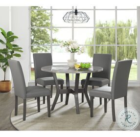 Vania Ambridge Brushed Gray 5 Piece Dining Table Set