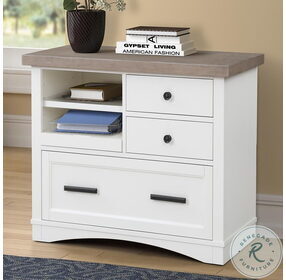 Americana Modern Cotton Functional File Cabinet With Power Center