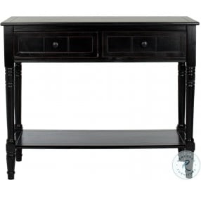 Samantha Distressed Black 2 Drawer Console Table