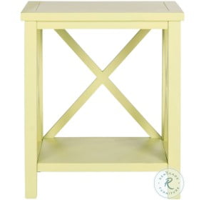 Candence Avocado Green Cross Back End Table