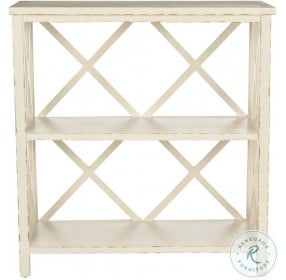 Liam Distressed Ivory 2 Tier Open Bookcase
