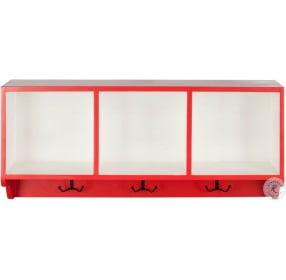 Alice Red And White Storage Compartment Wall Shelf