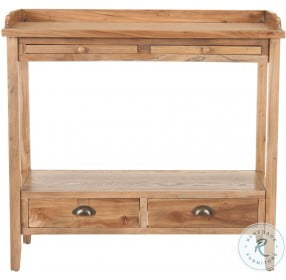 Peter Weathered Oak Storage Drawer Console Table