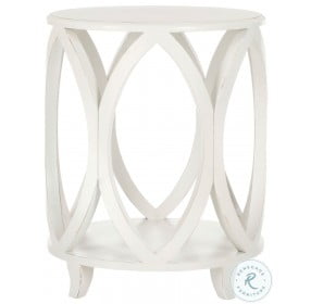 Janika Off White Round Accent Table