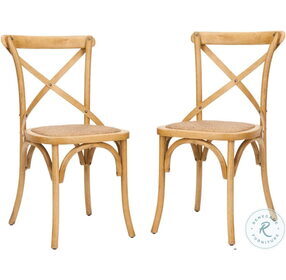 Franklin Oak 18" X Back Farmhouse Chair Set Of 2