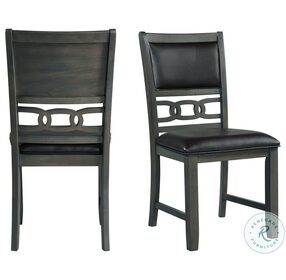 Taylor Black And Dark Gray Faux Leather Side Chair Set Of 2