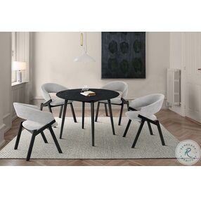 Arcadia Black 42" Round Dining Room Set with Talulah Gray Chair