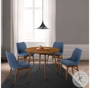 Arcadia Walnut 42" Round Dining Room Set with Azalea Gray Chair