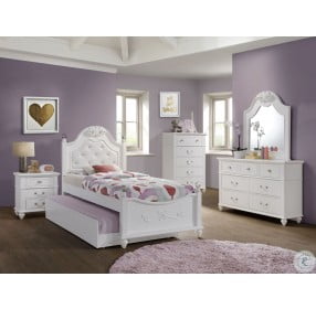 Annie White Youth Upholstered Poster Bedroom Set With Storage Trundle