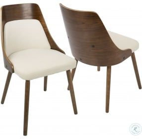 Anabelle Walnut And Cream Dining Chair