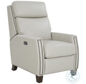 Anaheim Cason Putty Leather Power Recliner with Power Headrest And Lumbar