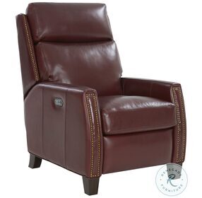 Anaheim Marisol Cabernet Leather Power Recliner with Power Headrest And Lumbar