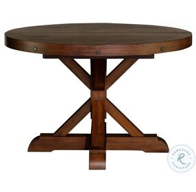 Anacortes Mahogany 62" Extendable Oval Pedestal Dining Table