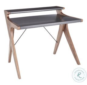 Archer Walnut And Grey Wood Desk