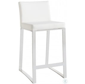 Architect White Counter Height Stool