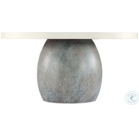Serenity Textured Sandblasted White And Blue Gray Faux Stone Laguna Round Dining Table