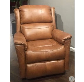 Shimmer Amber Leather Wall Hugger Power Recliner with Power Headrest