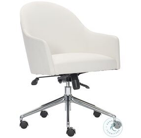 Halsey Beige And Silver Office Chair