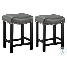 Aspen Gray Leatherette Counter Height Stool Set Of 2