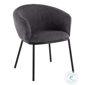 Ashland Charcoal Fabric And Black Steel Chair
