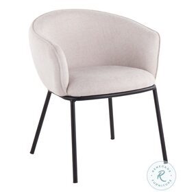 Ashland Cream Fabric And Black Steel Chair