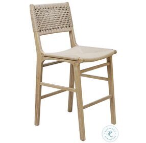 Astrid Cerused Oak Woven Back Counter Height Stool