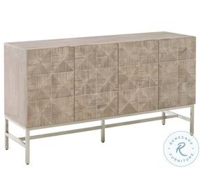 Atlas Natural Gray And Stainless Steel Media Sideboard