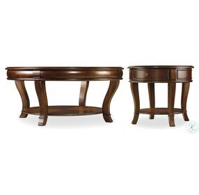 Brookhaven Cherry Round Occasional Table Set