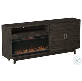 Avondale Charcoal 84" TV Stand With Fireplace