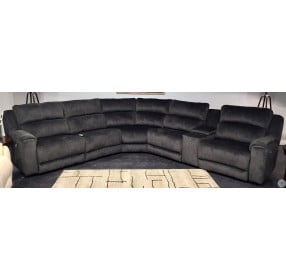 Dazzle Charcoal Power Reclining Sectional with Power Headrest