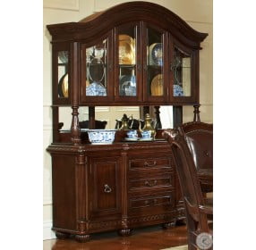 Antoinette Warm Brown Cherry Buffet with Hutch