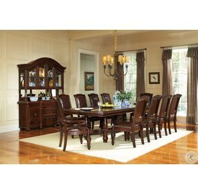 Antoinette Warm Brown Cherry Extendable Dining Room Set