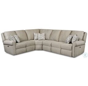 Key Note Latte Reclining Large Sectional with Power Headrest